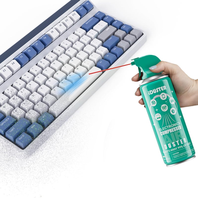 iDuster Compressed Air Duster Can for Electronics - 10oz Disposable Keyboard Cleaner Air Spray for Computer Cleaning - Image 2